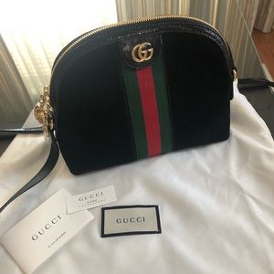Gucci suede cross bag
